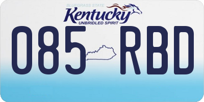 KY license plate 085RBD