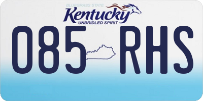 KY license plate 085RHS