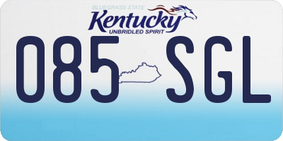 KY license plate 085SGL