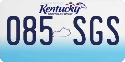 KY license plate 085SGS