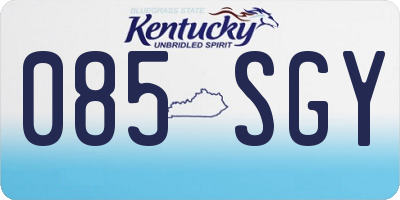 KY license plate 085SGY