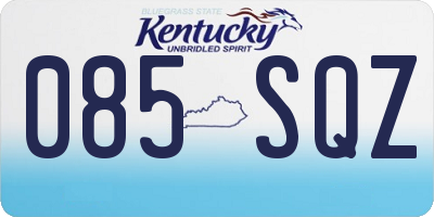 KY license plate 085SQZ
