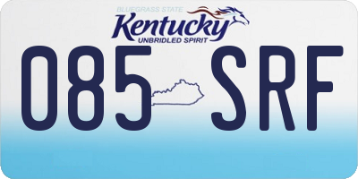 KY license plate 085SRF