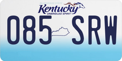 KY license plate 085SRW