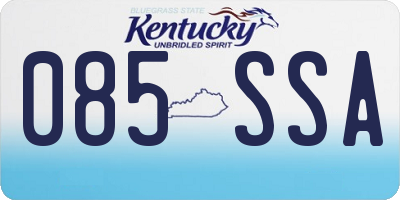 KY license plate 085SSA
