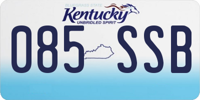 KY license plate 085SSB