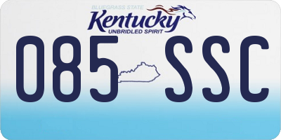 KY license plate 085SSC