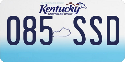 KY license plate 085SSD