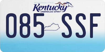 KY license plate 085SSF