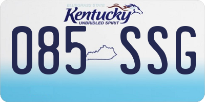 KY license plate 085SSG