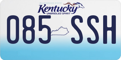 KY license plate 085SSH