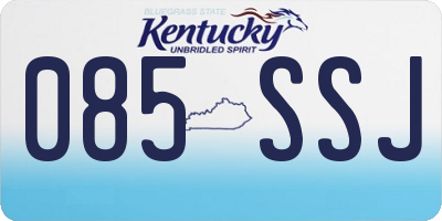 KY license plate 085SSJ