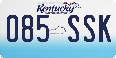 KY license plate 085SSK
