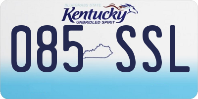 KY license plate 085SSL