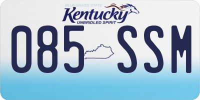 KY license plate 085SSM
