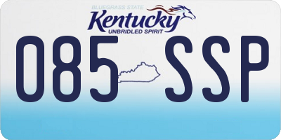 KY license plate 085SSP