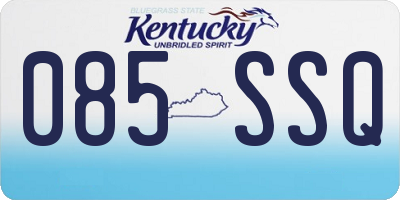 KY license plate 085SSQ