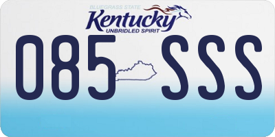 KY license plate 085SSS