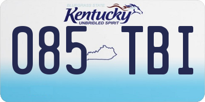 KY license plate 085TBI