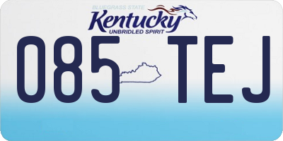 KY license plate 085TEJ