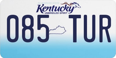 KY license plate 085TUR