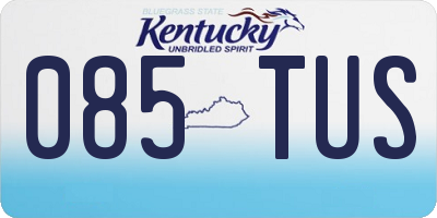 KY license plate 085TUS