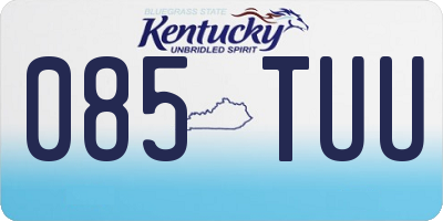 KY license plate 085TUU