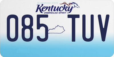 KY license plate 085TUV