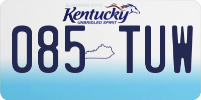 KY license plate 085TUW