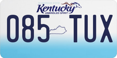 KY license plate 085TUX