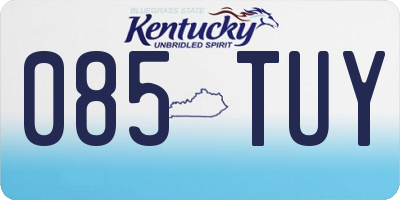 KY license plate 085TUY
