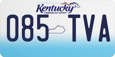 KY license plate 085TVA