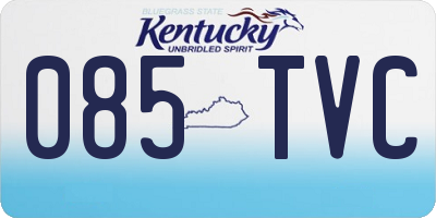 KY license plate 085TVC