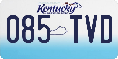 KY license plate 085TVD