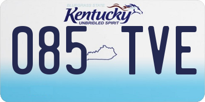 KY license plate 085TVE