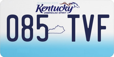 KY license plate 085TVF
