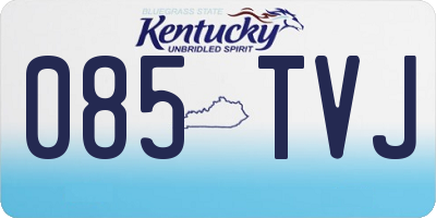 KY license plate 085TVJ
