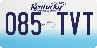 KY license plate 085TVT