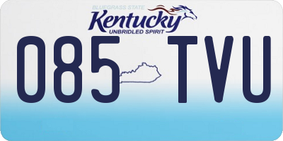 KY license plate 085TVU