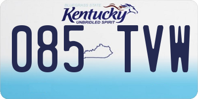 KY license plate 085TVW