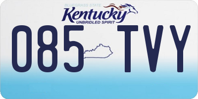 KY license plate 085TVY
