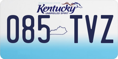 KY license plate 085TVZ