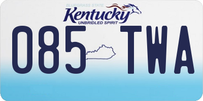 KY license plate 085TWA
