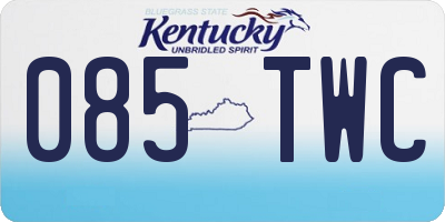 KY license plate 085TWC