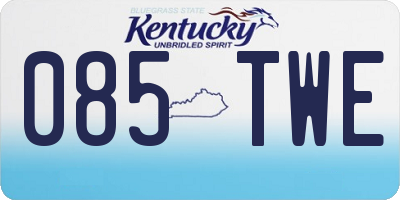 KY license plate 085TWE