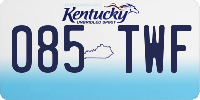 KY license plate 085TWF