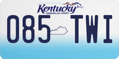 KY license plate 085TWI