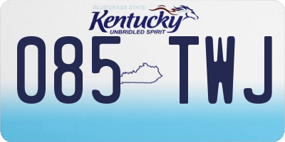 KY license plate 085TWJ