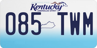 KY license plate 085TWM