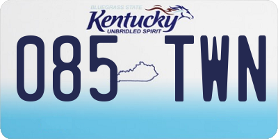 KY license plate 085TWN
